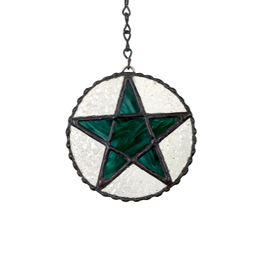 Green Pentagram Suncatcher
