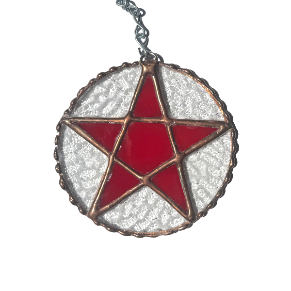 Red Pentagram Suncatcher