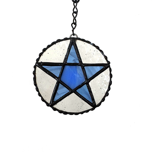 Blue Pentagram Suncatcher