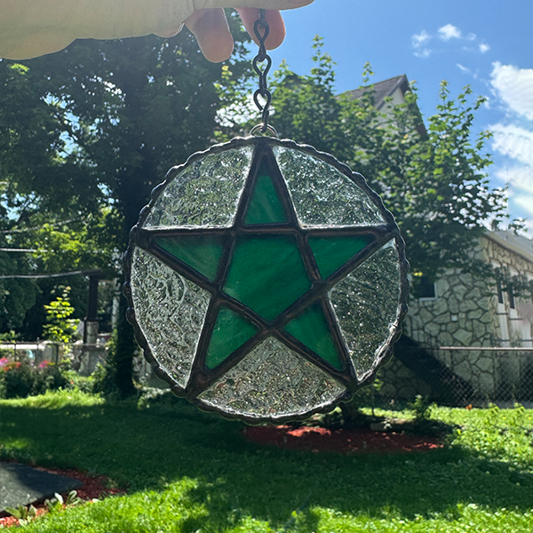 Green Pentagram Suncatcher