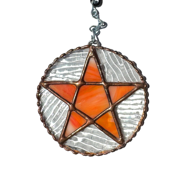 Orange Pentagram Suncatcher