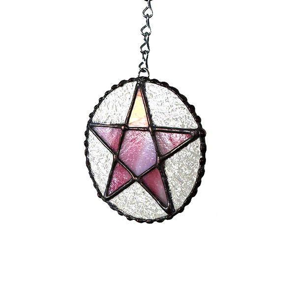 Pink Pentagram Suncatcher