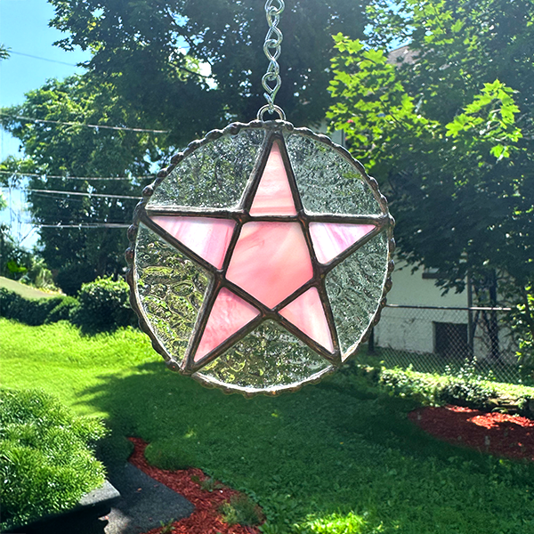 Pink Pentagram Suncatcher
