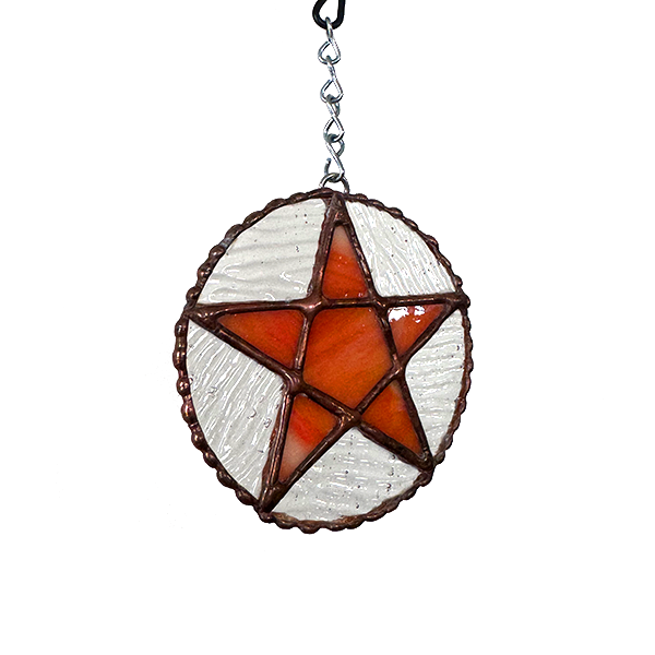 Orange Pentagram Suncatcher