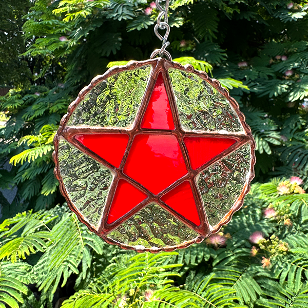 Red Pentagram Suncatcher